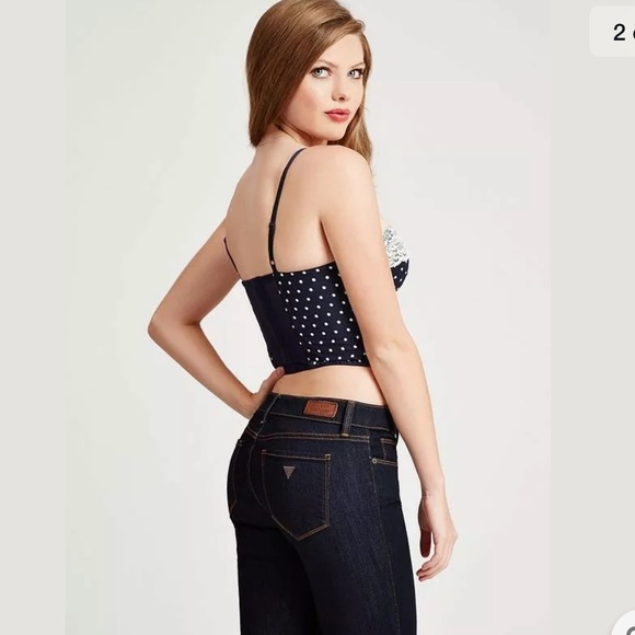 New Guess SET ME UP POLKA-DOT BUSTIER S - Picture 3 of 4